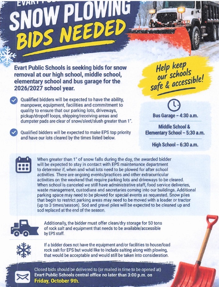 2026 EPS Snow Plowing Bid Request